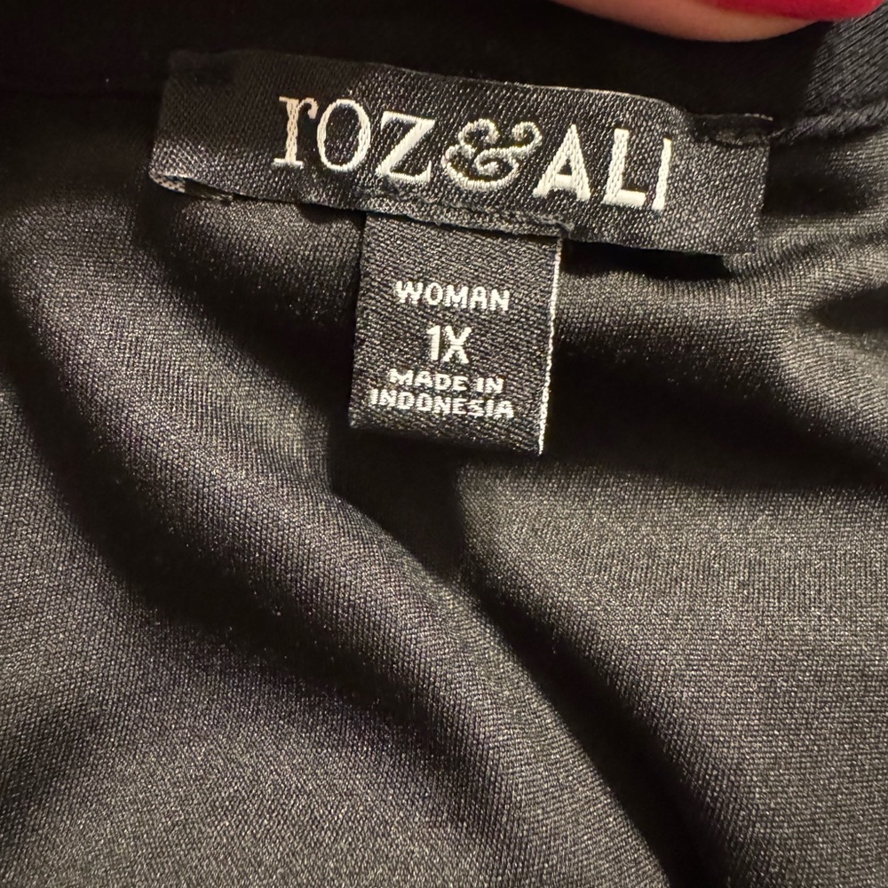 Roz & Ali Sleeveless SPRING/SUMMER Black Maxi Dress  1X     #CL - Picture 9 of 11